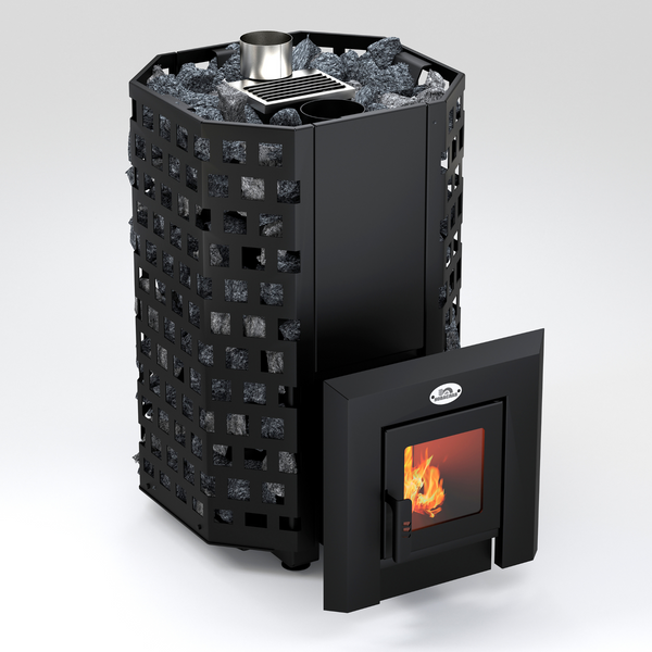 Kamyanka stove Novaslav Geyser ПКС-01Ч with glass С2 ПКС-01Ч-С2 фото