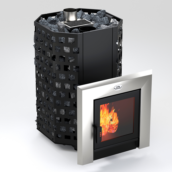 Kamyanka stove Novaslav Geyser ПКС-01Ч with glass С3 ПКС-01Ч-С3 фото