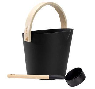 Helo Brilliant bucket and ladle set, black