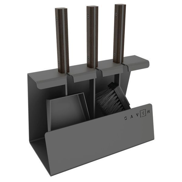 SAVEN Set 2 S black fireplace tool set