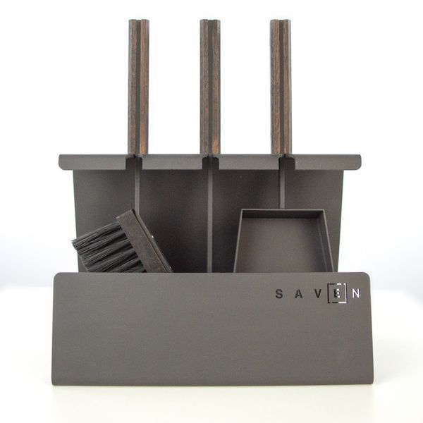 SAVEN Set 2 S black fireplace tool set