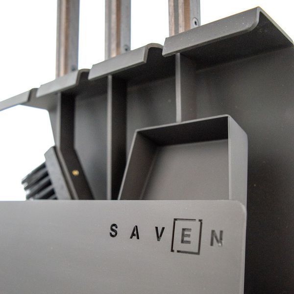 SAVEN Set 2 S black fireplace tool set