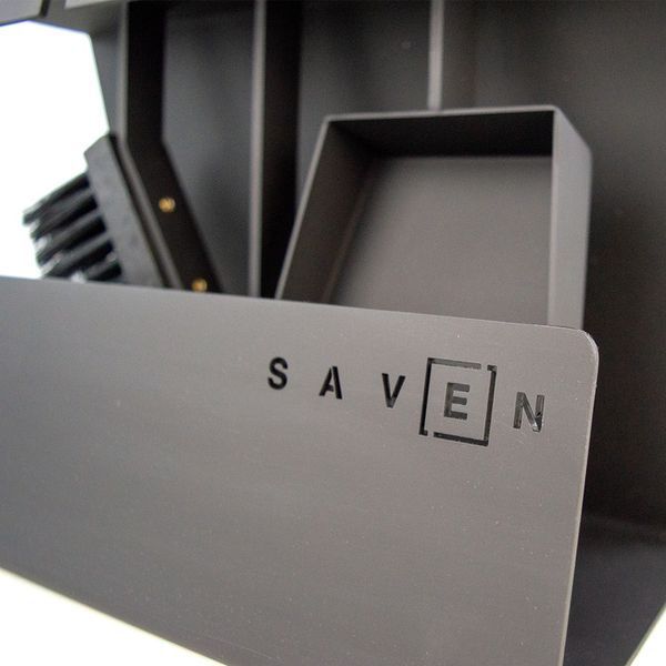 SAVEN Set 2 S black fireplace tool set
