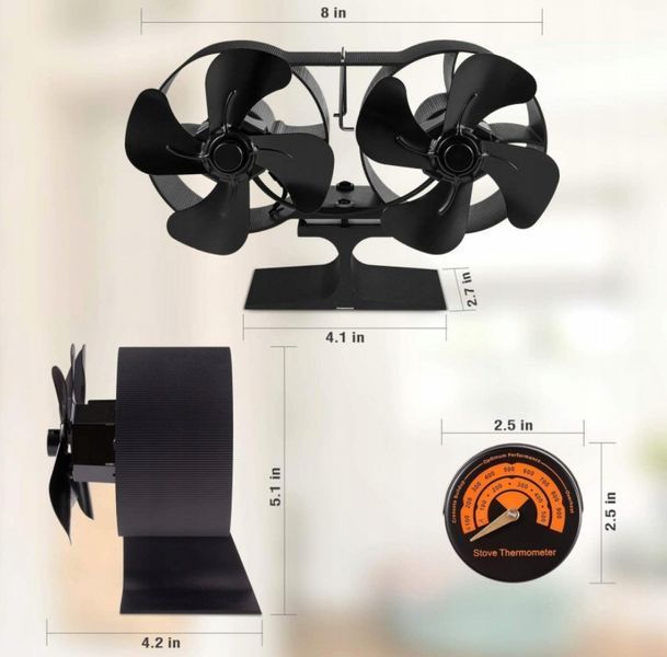 Bedee Dual Fan with Thermometer