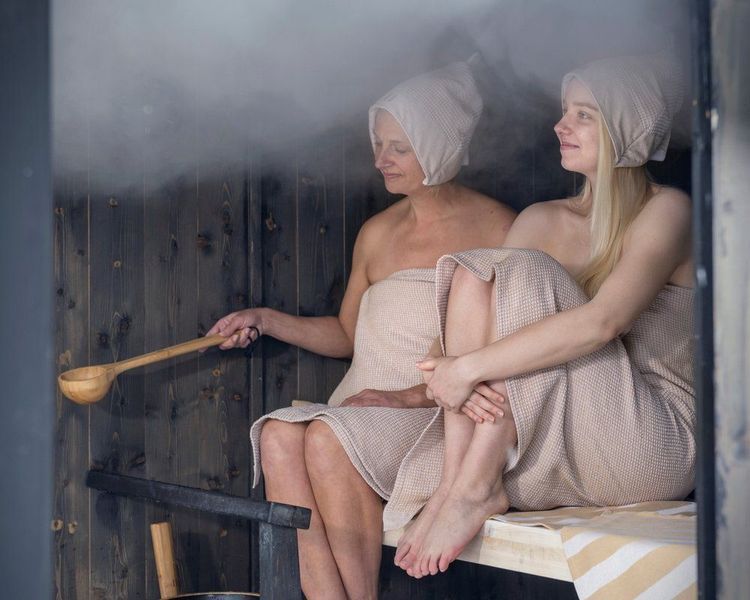 Beige Rento Kenno sauna hat for bath and sauna