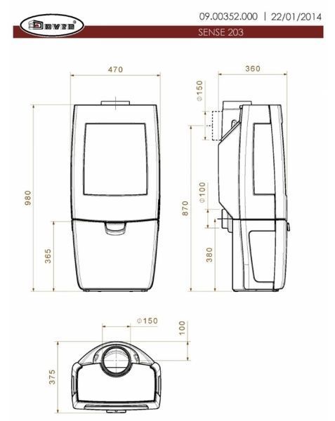 Żeliwny piec Dovre SENSE 203 Sense 203 фото