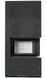 Fireplace Kratki FLOKI BOX right 8 kW &Oslash; 160 with OXIDE NERO porcelain stoneware cladding
