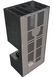 Fireplace Kratki FLOKI BOX right 8 kW &Oslash; 160 with OXIDE NERO porcelain stoneware cladding