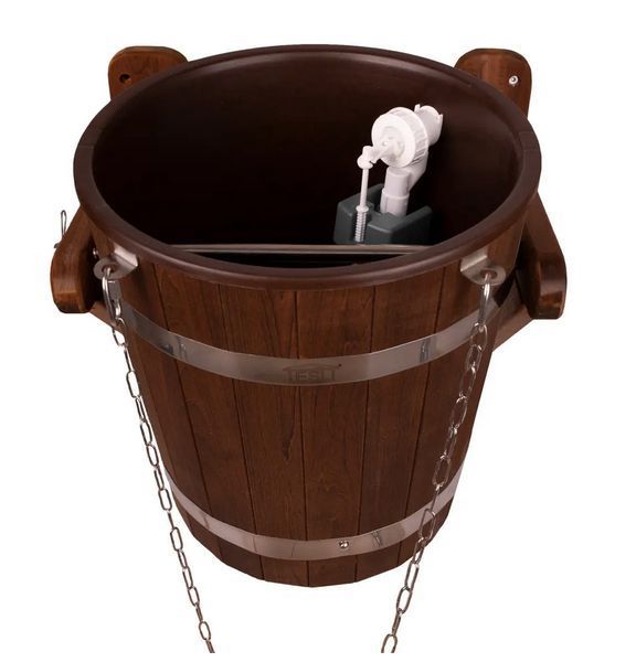 Tesli 20 L waterfall bucket made of thermo-linden with a plastic insert