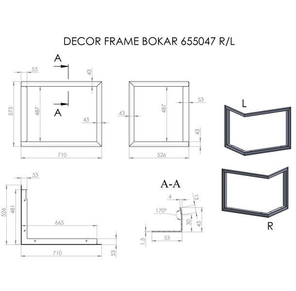 Mounting frame BOKAR 655047R