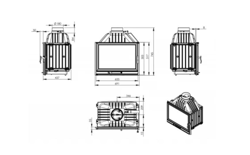 Fireplace insert Nordflam LB 700 PIROLISE LB 700 Piroliza фото