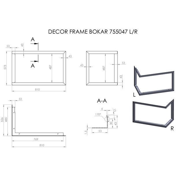 Mounting frame BOKAR 755047L G
