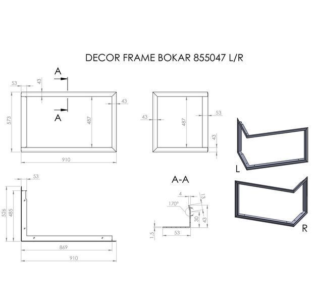Mounting frame BOKAR 855047L