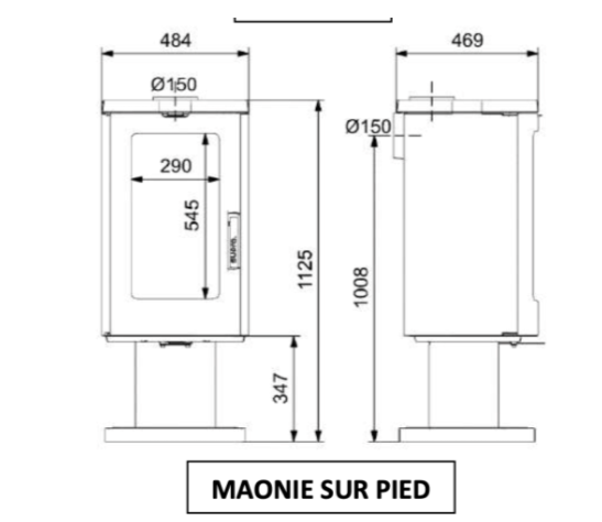 Piec na drewno Maonie Sur Pied na n&oacute;żkach z żeliwa od SUPRA FR9016190B фото