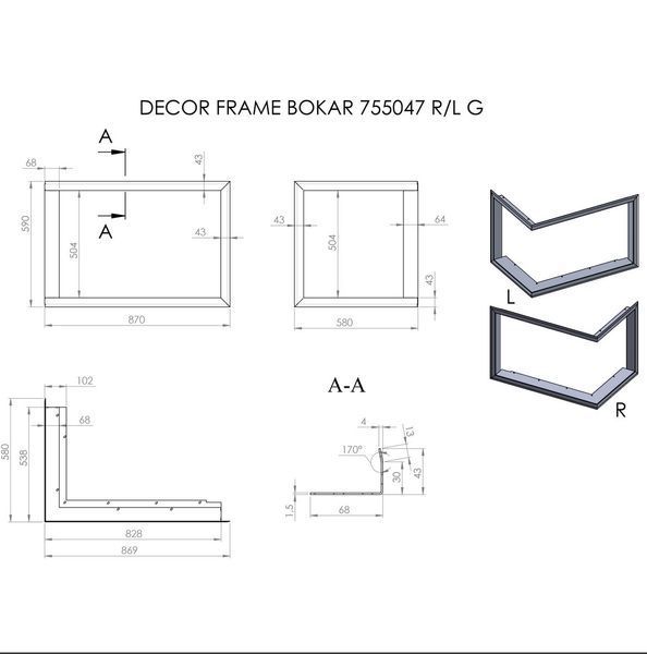 Mounting frame BOKAR 855047R G, Ukraine