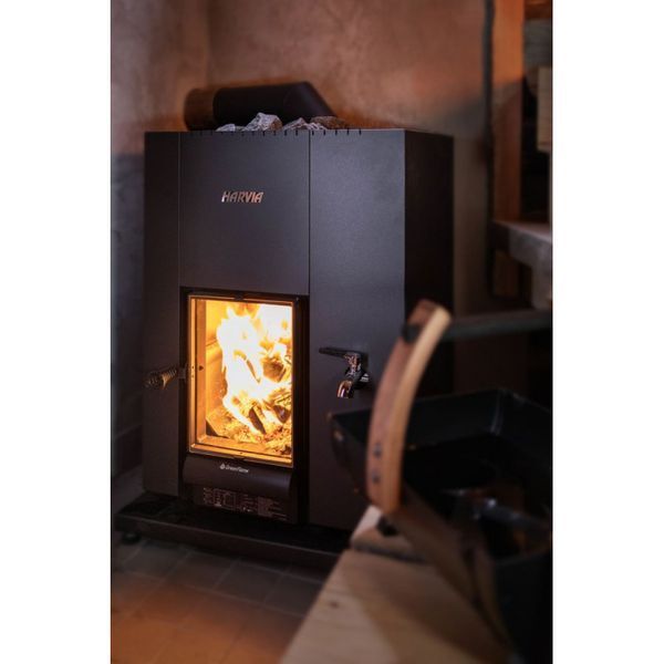 Дров'яна піч Harvia Linear 22 RS GreenFlame&reg; (з вбудованим баком для води праворуч) WKLI22GRSM-WKLI20GRSM фото