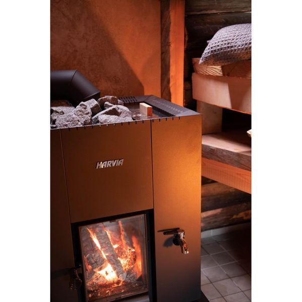 Дров'яна піч Harvia Linear 22 RS GreenFlame&reg; (з вбудованим баком для води праворуч) WKLI22GRSM-WKLI20GRSM фото