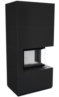 Камін Kratki FLOKI BOX правий 8 kW &Oslash; 160 в обудові модульній ZIMBABWE NERO