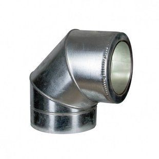 Kolano 90&deg; AiSi 304 0,8 mm termo stal nierdzewna/ocynkowana &Oslash; 130/230