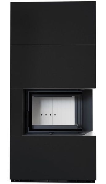 Камін Kratki FLOKI BOX правий 8 kW &Oslash; 160 в обудові модульній ZIMBABWE NERO