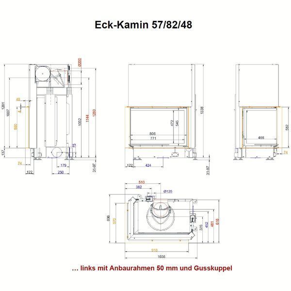 Eck-Kamin 57/82/48 камін кутовий склокераміка з двох частин Eck-Kamin 57/82/48 фото