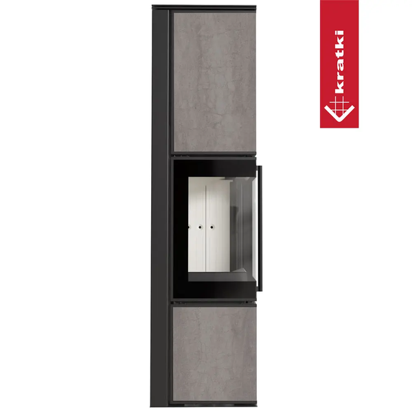 Stalowy piec-kominek Kratki TORA L konglomerat ceramiczny NATURALI PIETRA DI SAVOIA GRIGIA BOCCIARDATA (8 kW) TORA/L/Q/N/P/D/S/G фото