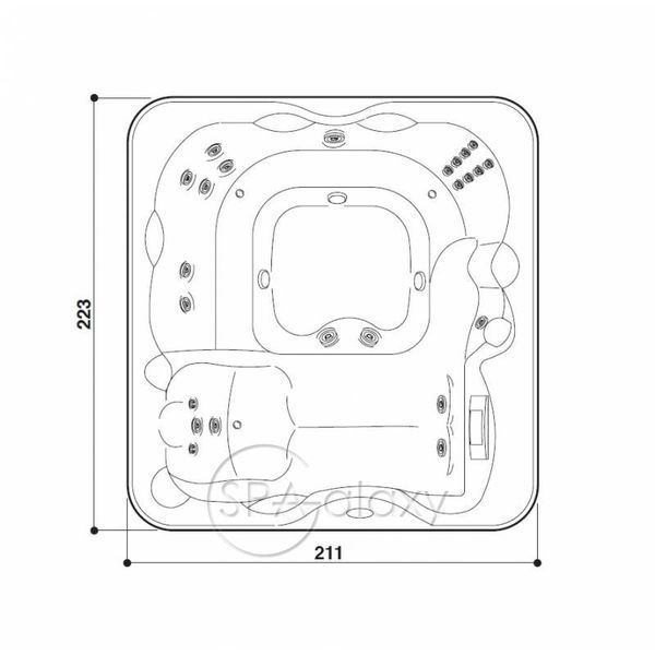 SPA басейн JACUZZI L (Італія), 223 x 211 x 90 см