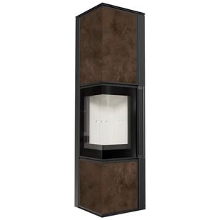 Steel fireplace stove Kratki TORA L porcelain stoneware OXIDE MORO (8 kW) TORA/L/Q/O/M фото