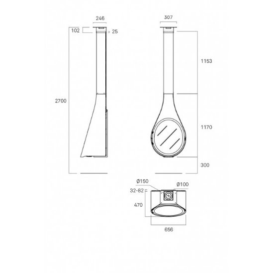 Дизайнерський газовий камін Rocal Drop Gas