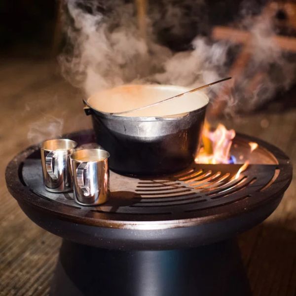 Чорна кострова чаша барбекю Ahos Fire Pit 600