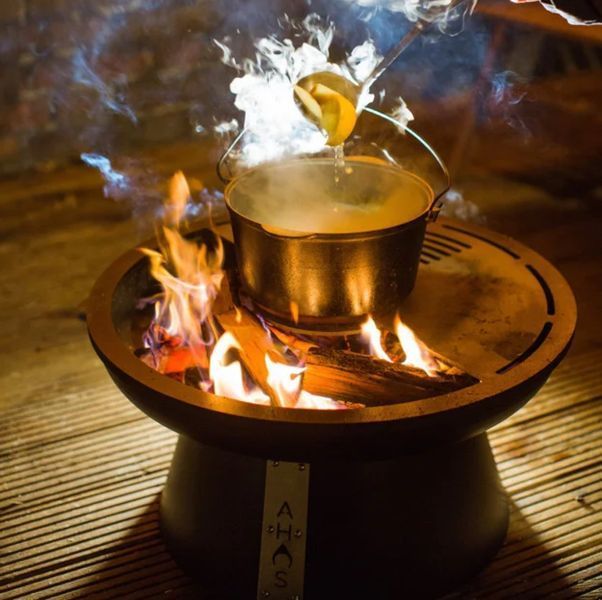 Коричнева кострова чаша барбекю Ahos Fire Pit 600