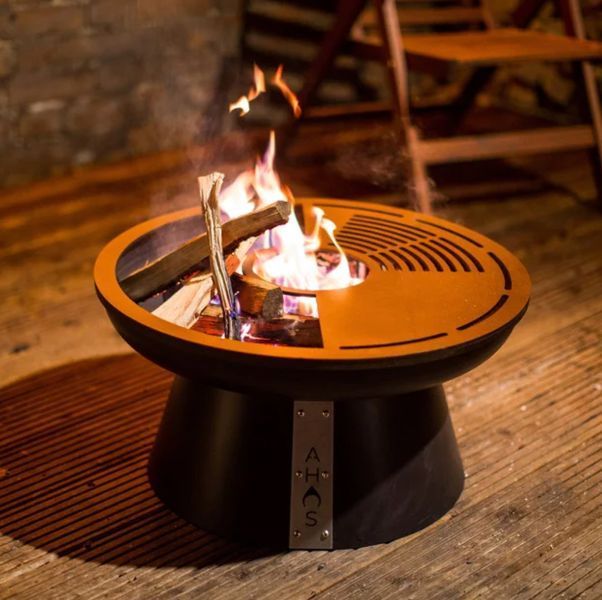 Коричнева кострова чаша барбекю Ahos Fire Pit 600