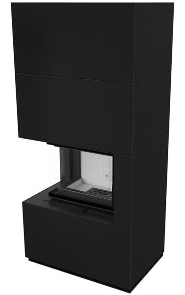 Камин Kratki FLOKI BOX левый 8 kW &Oslash; 160 в модульной облицовке ZIMBABWE NERO