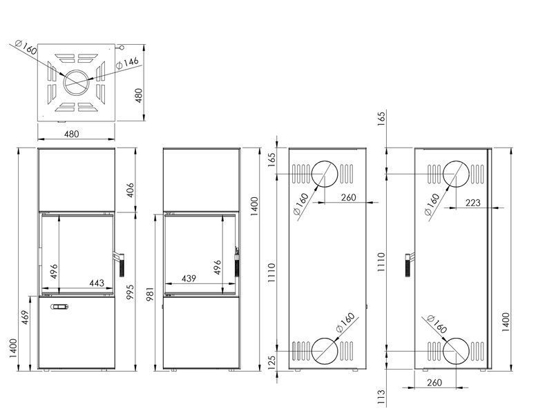 Стальная печь BOKAR Forum (9,2 kW) Black Ceramtex 222414/B фото