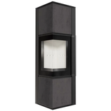 Stalowy piec‑kominek Kratki TORA M konglomerat ceramiczny NATURALI PIETRA DI SAVOIA ANTRANCITE BOCCIARDATA (8 kW) TORA/M/Q/N/P/D/S/A/B фото