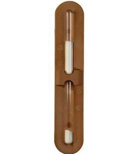 Sand timer made of thermo wood for sauna and steam room