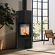 Stalowy piec-kominek Kratki TORA M granit Nero Assoluto (8 kW)