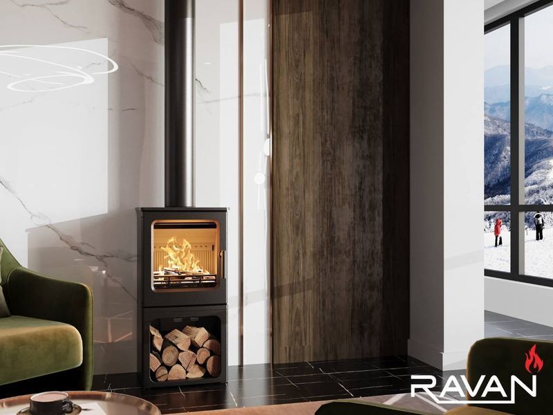 Piec-kominek żeliwny Ravan Magic, 10 kW