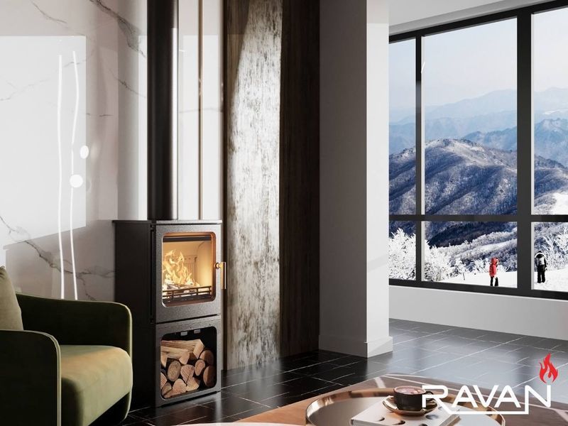 Piec-kominek żeliwny Ravan Magic, 10 kW