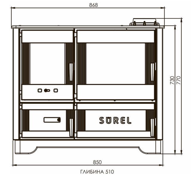 Heating and cooking stove-fireplace DUVAL EK-5137