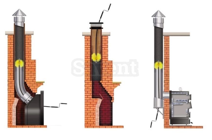 Metal chimney cleaning brush Savent 100 mm