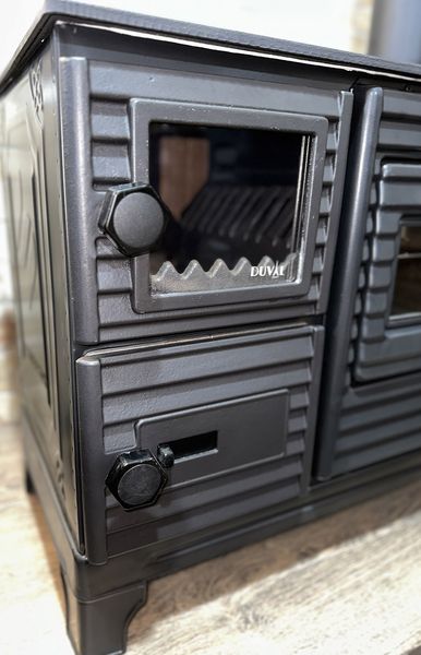 Stove-kitchen heating and cooking wood "Euro stove" with oven DUVAL EK-5237BL (BLACK EDITION) EK-5237BL фото