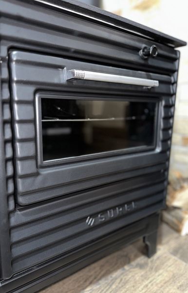 Stove-kitchen heating and cooking wood "Euro stove" with oven DUVAL EK-5237BL (BLACK EDITION) EK-5237BL фото