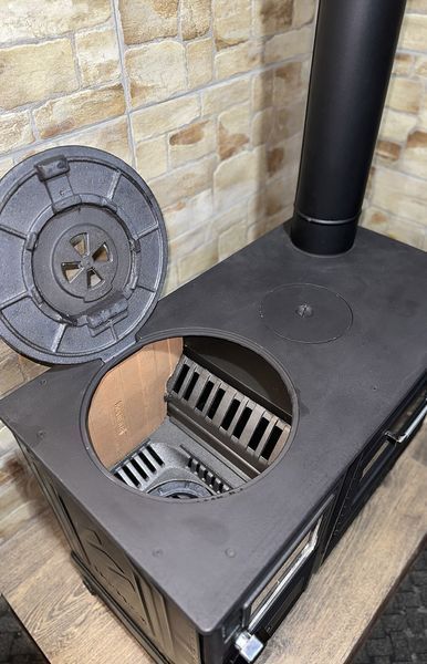 Duval EK-5237BL (BLACK EDITION) Wood-burning kitchen stove &ldquo;Euro potbelly stove&rdquo; with oven EK-5237BL фото