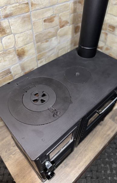 Duval EK-5237BL (BLACK EDITION) Wood-burning kitchen stove &ldquo;Euro potbelly stove&rdquo; with oven EK-5237BL фото