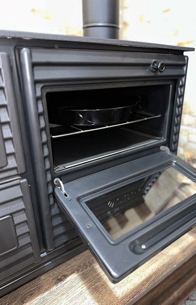 Stove-kitchen heating and cooking wood "Euro stove" with oven DUVAL EK-5237BL (BLACK EDITION) EK-5237BL фото