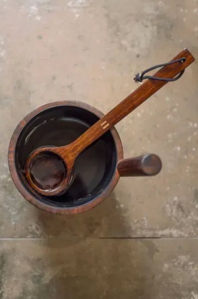 Rento ladle (pouring ladle) 43 cm, dark bamboo, for bath and sauna