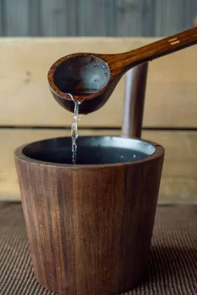 Rento ladle (pouring ladle) 43 cm, dark bamboo, for bath and sauna