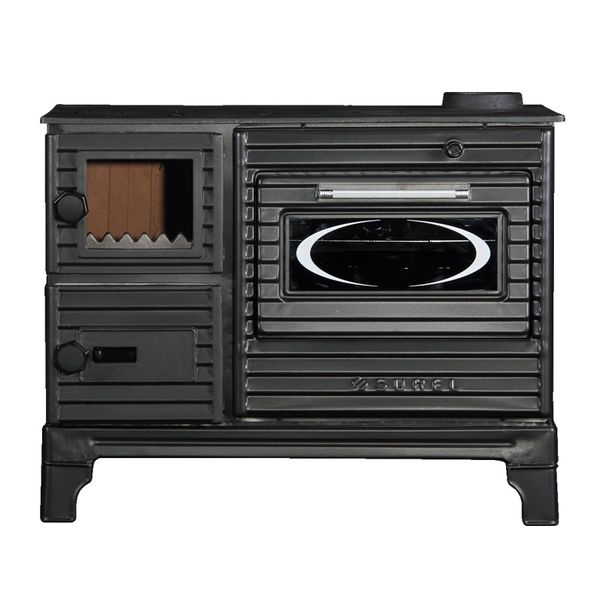 Stove-kitchen heating and cooking wood "Euro stove" with oven DUVAL EK-5237BL (BLACK EDITION) EK-5237BL фото