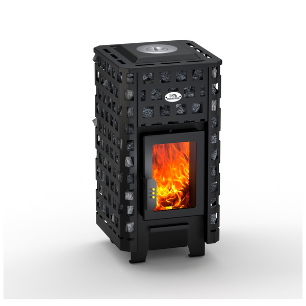 Heating and cooking stove NOVASLAV "Vertical" POV-100 VK (without stones, door with glass)